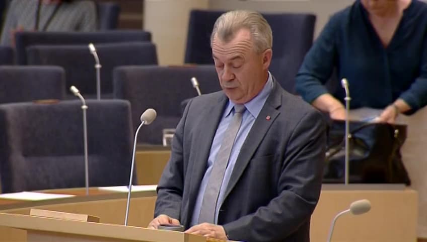 Stillbild från Interpellationsdebatt, Det svenska regelverket - ett hot mot jobben i Kristianstad