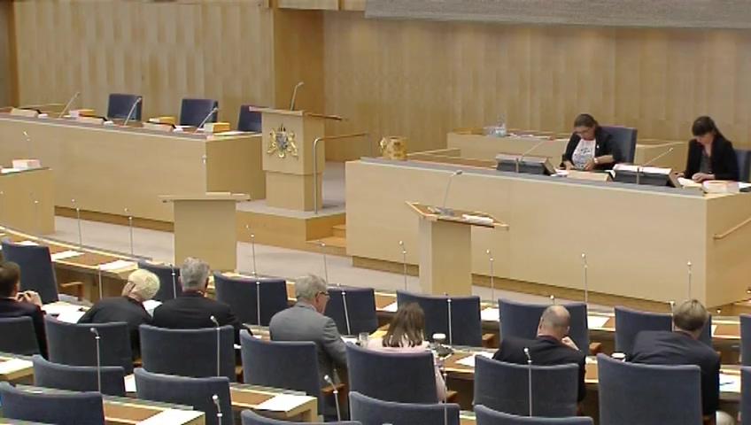 Stillbild från Debatt om förslag, Indelning i utgiftsområden