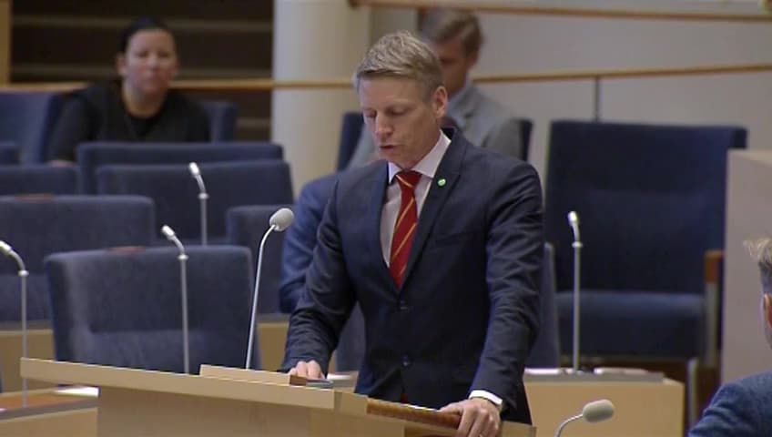 Stillbild från Interpellationsdebatt, Provisionsförbud vid försäljning av finansiella produkter