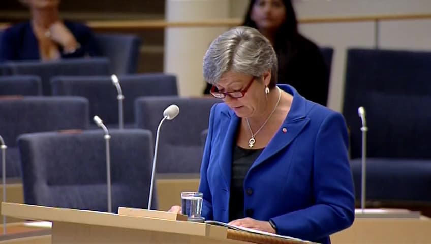 Stillbild från Interpellationsdebatt, Översyn av Arbetsförmedlingen