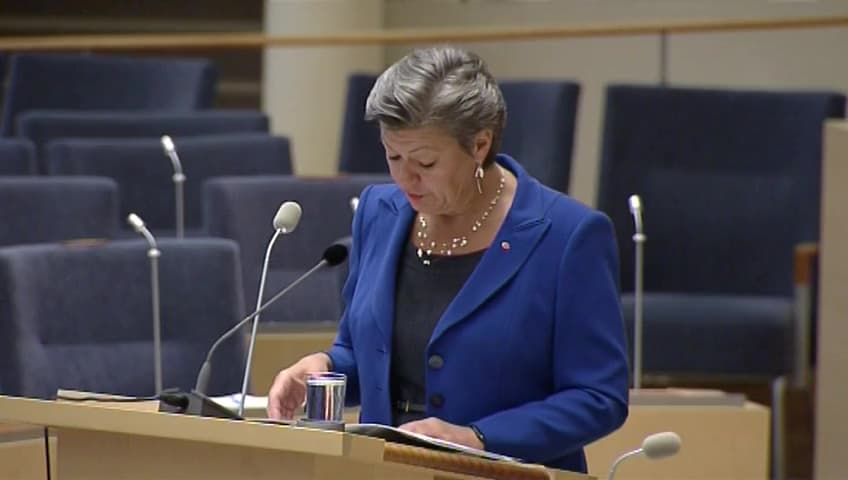 Stillbild från Interpellationsdebatt, Översyn av Samhall