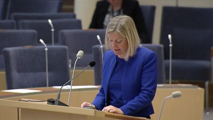 Stillbild från Interpellationsdebatt, Beskattning av privatpersoners tjänster