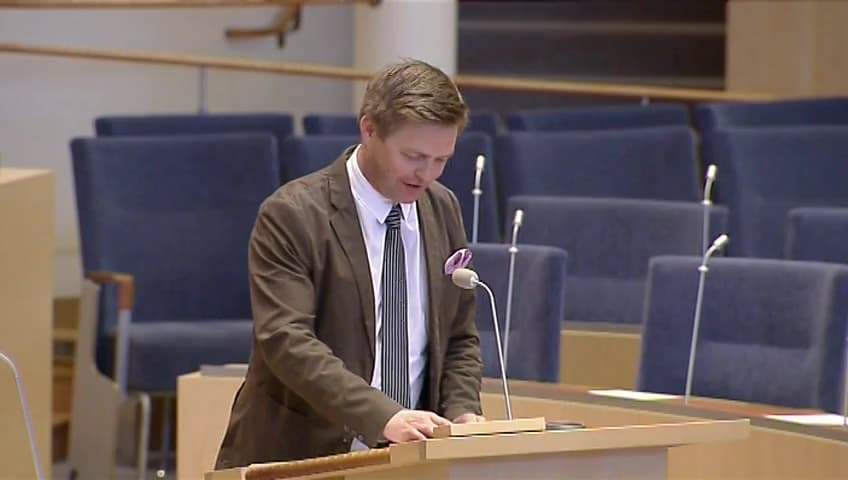 Stillbild från Interpellationsdebatt, Arbetslöshetsmålet