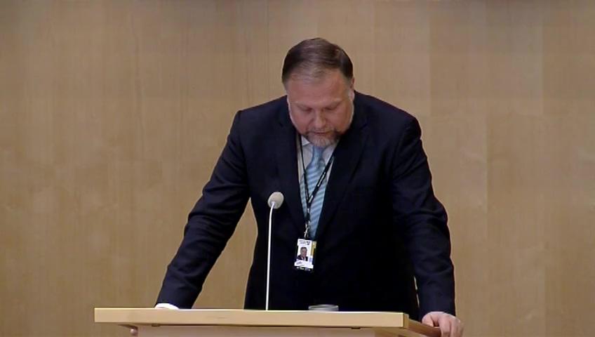 Stillbild från Debatt om förslag, Stöd till Frankrike med försvarsmateriel