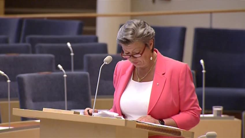Stillbild från Interpellationsdebatt, Brister i upphandlingar hos Arbetsförmedlingen
