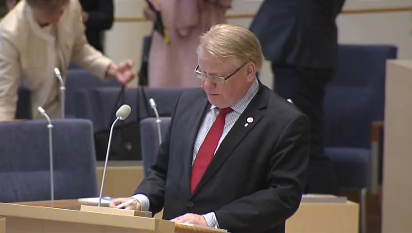 Stillbild från Interpellationsdebatt, Förbandsverksamheten vid Eksjö garnison 