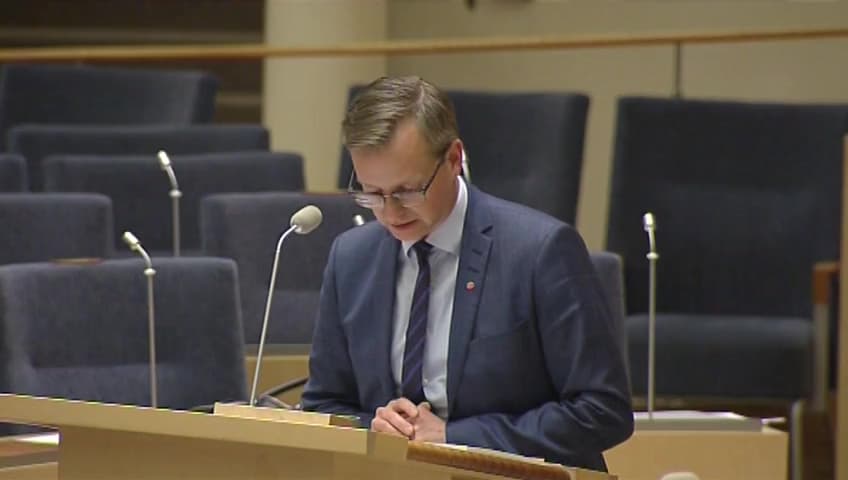 Stillbild från Interpellationsdebatt, Vattenfalls avyttring