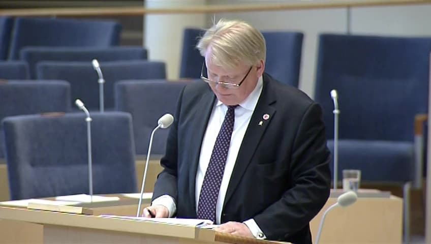 Stillbild från Interpellationsdebatt, Marinens ytstridsförmåga