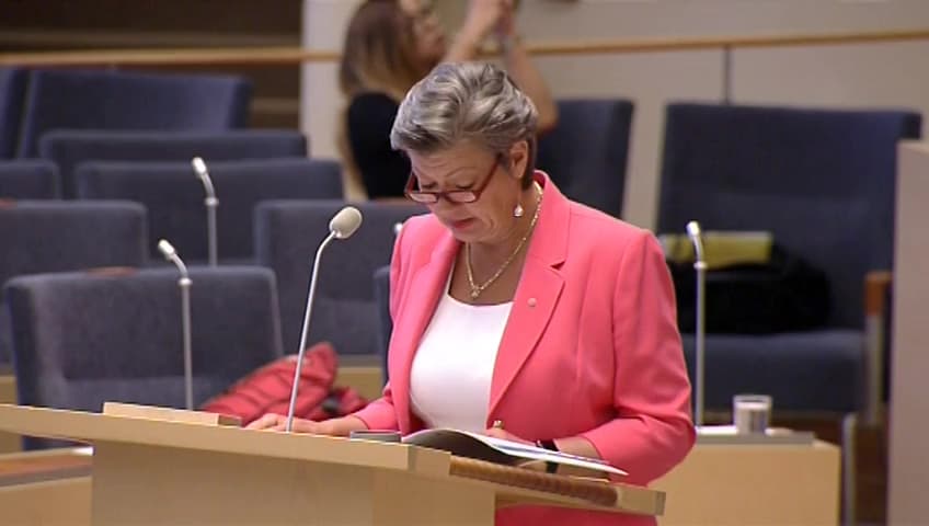 Stillbild från Interpellationsdebatt, Arbetsförmedlingens uppdrag