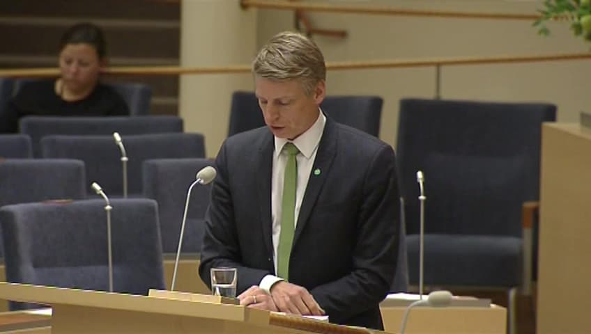 Stillbild från Interpellationsdebatt, Statliga bankgarantier