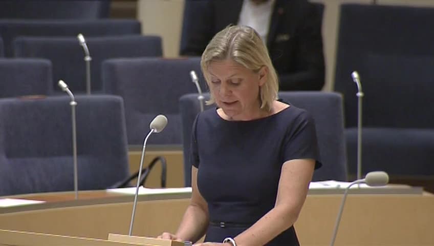 Stillbild från Interpellationsdebatt, Offentligfinansiella effekter av tillväxt i svensk tjänstesektor