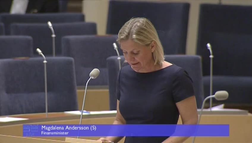 Stillbild från Interpellationsdebatt, Incitament för äldre att stanna i arbetskraften
