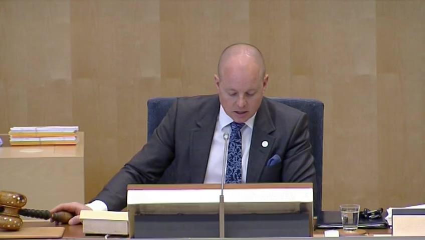 Stillbild från Debatt om förslag, Effektivare uppdatering av lägenhetsregistret