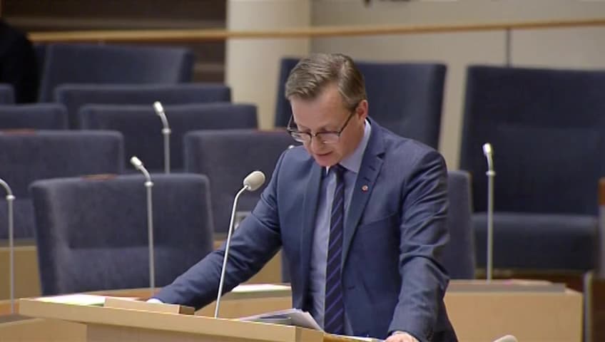 Stillbild från Interpellationsdebatt, Vattenfalls ekonomiska status