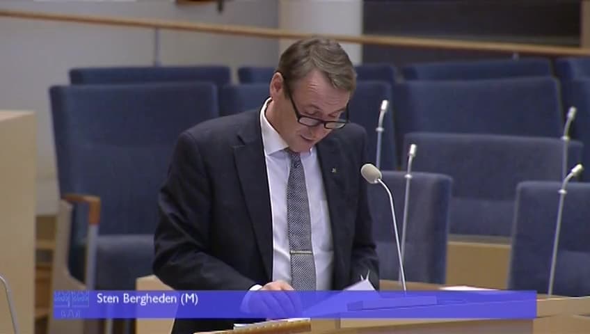 Stillbild från Interpellationsdebatt, Vapendirektivet