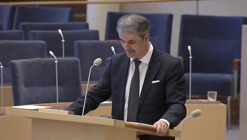 Stillbild från Interpellationsdebatt, Förtida stängning av ytterligare kärnkraftverk 