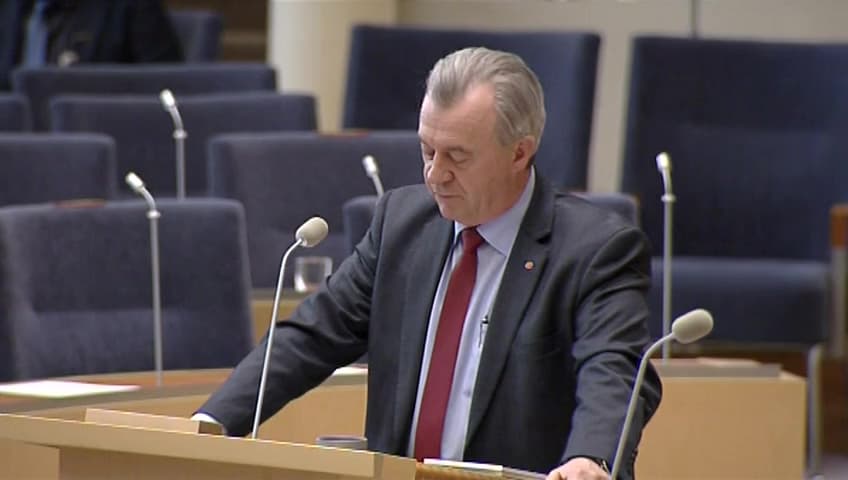 Stillbild från Interpellationsdebatt, Krisberedskap och livsmedelsförsörjning vid stängda gränser samt naturkatastrofer