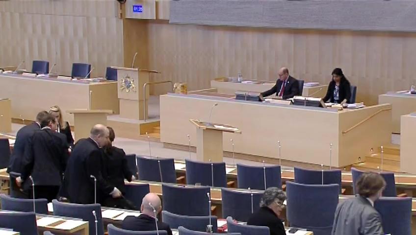 Stillbild från Debatt om förslag, Riksrevisionens rapport om rehabiliteringsgarantin