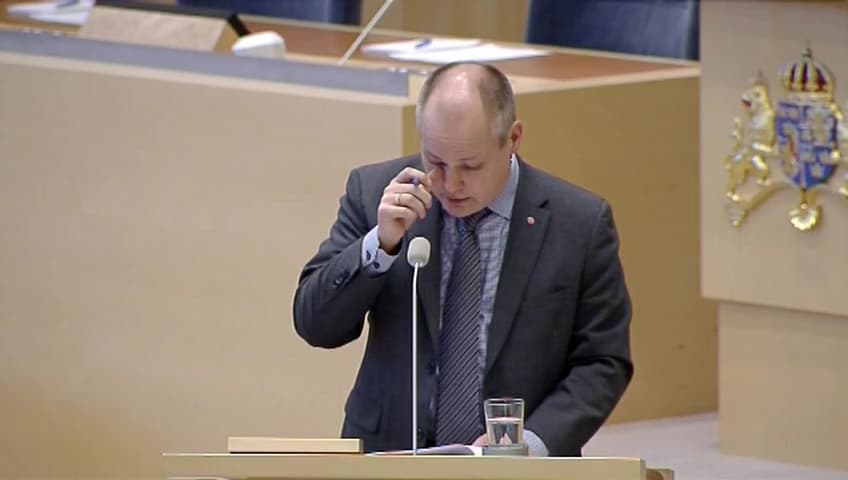 Stillbild från Interpellationsdebatt, Regeringens hållning vad gäller asylpolitiken 