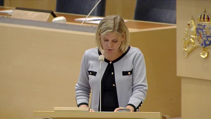 Stillbild från Interpellationsdebatt, Bedömningar av kostnadstrycket i offentlig sektor