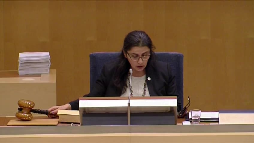 Stillbild från Interpellationsdebatt, Framtidens cancervård och Försäkringskassan 