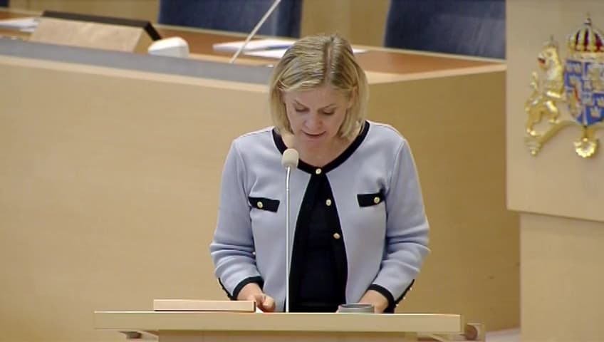 Stillbild från Interpellationsdebatt, Mehmet Kaplans uttalande om arbetet på Finansdepartementet