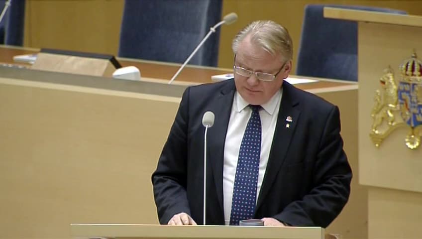 Stillbild från Interpellationsdebatt, Rationellt nyttjande av Sveriges flygmotorarv