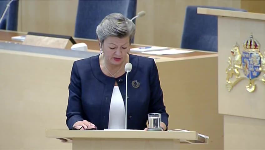 Stillbild från Interpellationsdebatt, Ökat antal unga i sysselsättningsfasen