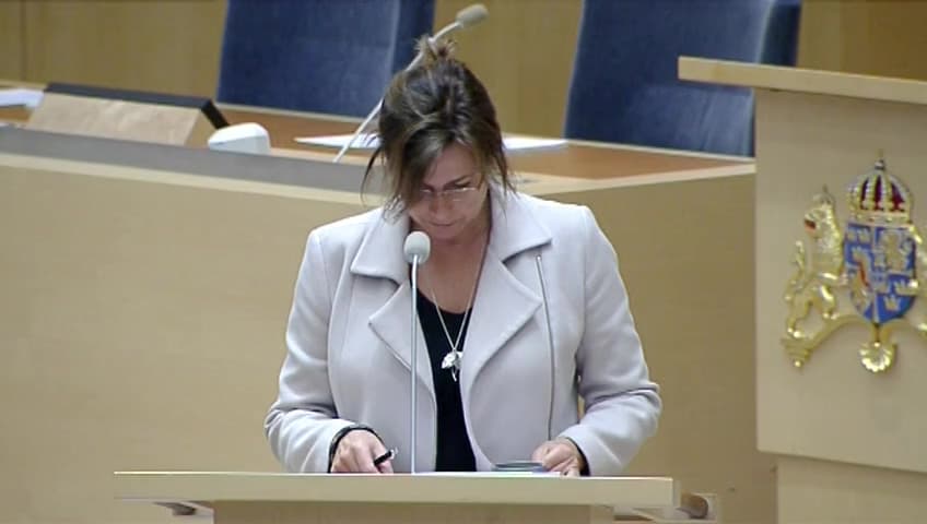Stillbild från Interpellationsdebatt, Villkoren för det ekonomiska biståndet till Palestina