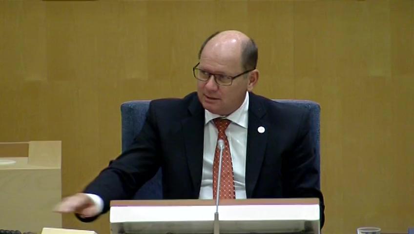 Stillbild från Debatt om förslag, Skydd för geografisk information