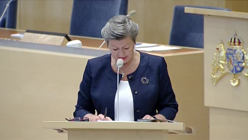 Stillbild från Interpellationsdebatt, Särskild löneskatt för äldre