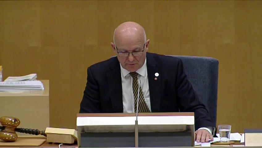 Stillbild från Debatt om förslag, Redovisning av användningen av hemliga tvångsmedel under 2014