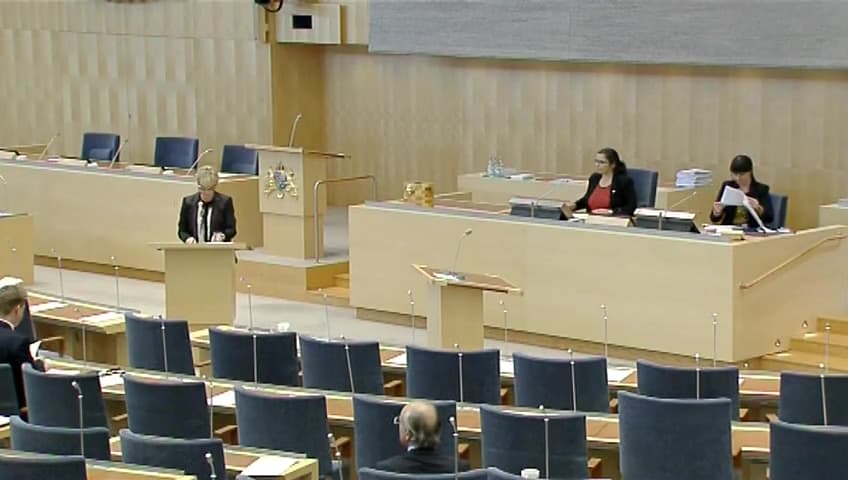 Stillbild från Interpellationsdebatt, Sanktioner mot Vitryssland (Belarus)