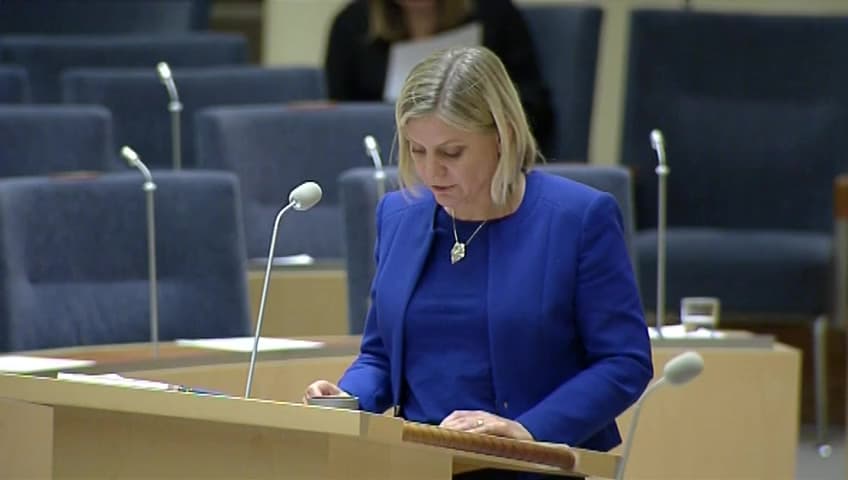 Stillbild från Interpellationsdebatt, Arbetsförmedlingens syn på RUT