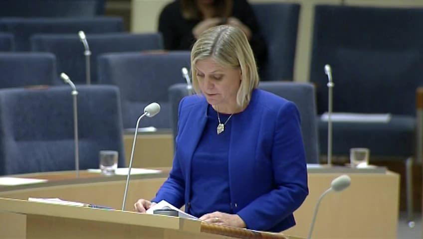 Stillbild från Interpellationsdebatt, Kvinnors arbetskraftsdeltagande