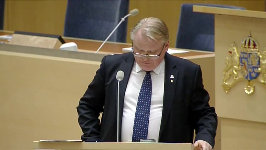 Stillbild från Interpellationsdebatt, Möjligheten för Försvarsmakten att rekrytera personal från hela landet