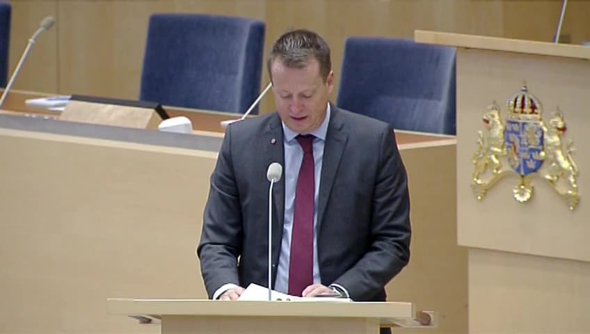 Stillbild från Interpellationsdebatt, Åtgärder för minskad brottslighet och ökad trygghet i utanförskapsområden 