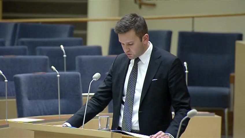 Stillbild från Interpellationsdebatt, Systembolagets upphandling