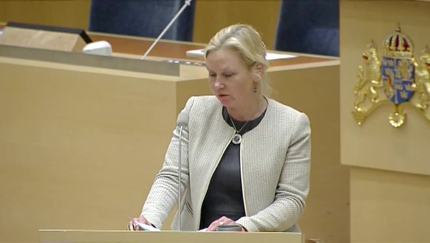 Stillbild från Interpellationsdebatt, Återreglering av järnvägsunderhållet