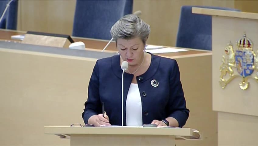 Stillbild från Interpellationsdebatt, Höjda marginalskatter och effekter på arbetsmarknaden