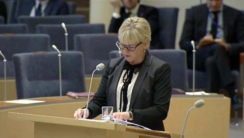 Stillbild från Interpellationsdebatt, Sveriges position om kärnvapen