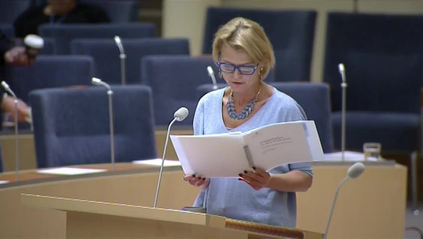 Stillbild från Interpellationsdebatt, Förenklade biståndsbedömningar