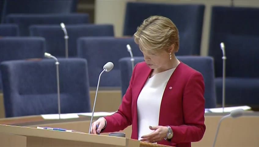 Stillbild från Interpellationsdebatt, Ökade drivkrafter för ett längre arbetsliv 