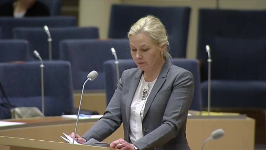 Stillbild från Interpellationsdebatt, Åtgärder för att minska utflaggningen av flygplan