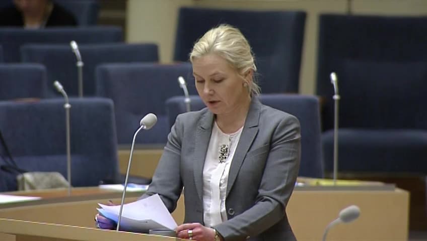 Stillbild från Interpellationsdebatt, Minskade konkurrenshinder på kollektivtrafikmarknaden