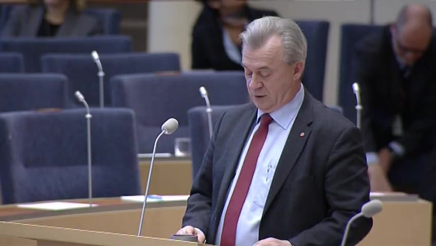 Stillbild från Interpellationsdebatt, Ålfiskets framtid