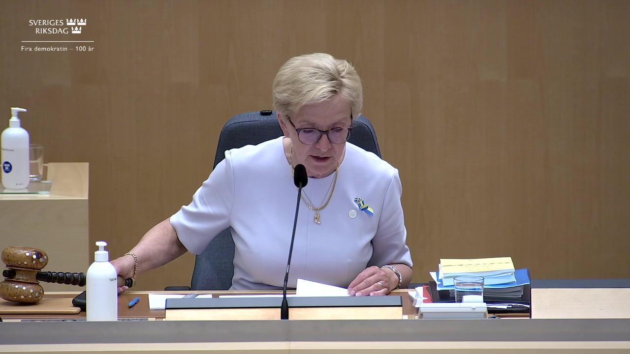 Stillbild från Debatt om förslag, Sekretess hos två kommissioner