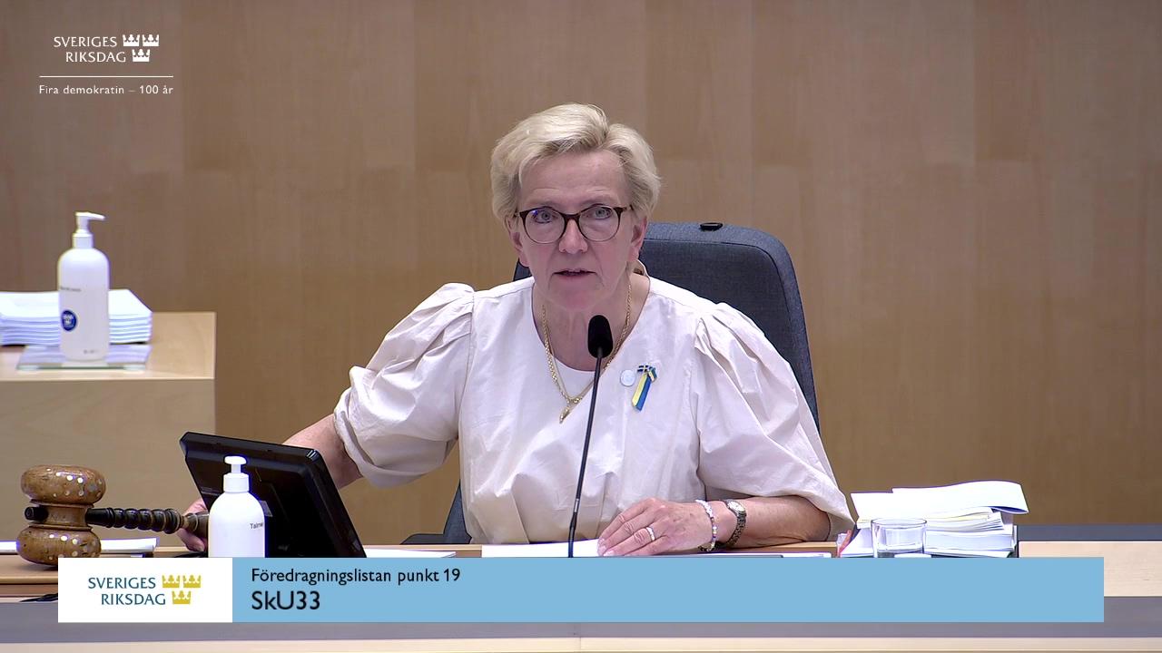 Stillbild från Debatt om förslag, Uppskov med behandlingen av vissa ärenden