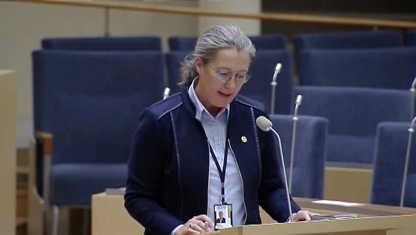 Stillbild från Interpellationsdebatt, Restaurangmomsens sysselsättningseffekt