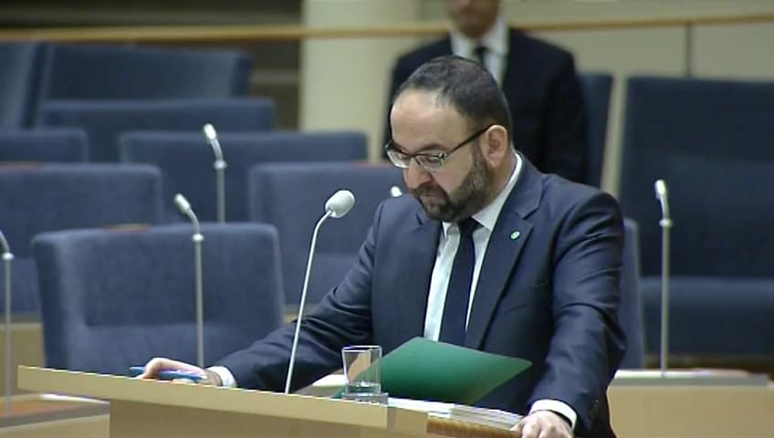 Stillbild från Interpellationsdebatt, Avveckling av uppdraget för förhandlingspersonen för Bromma flygplats